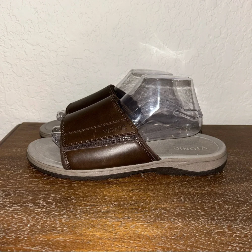 Vionic Brown Slide Sandals - Picture 5 of 10